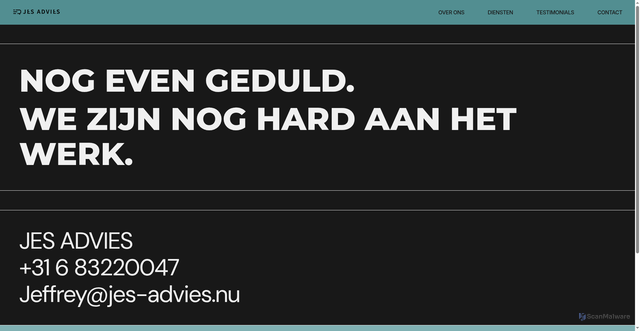 Security scan screenshot of https://jes-advies.nu