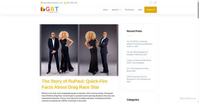 Security scan screenshot of https://lgbt-speakers.com/news/general-news/story-of-rupaul
