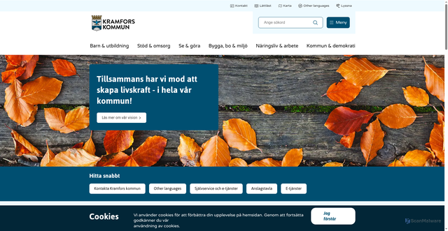Security scan screenshot of https://www.kramfors.se/