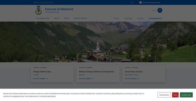 Security scan screenshot of https://www.comune.ollomont.ao.it