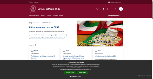 Security scan screenshot of https://www.comune.morrodalba.an.it/it