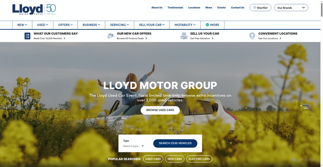 Security scan screenshot of https://www.lloydmotorgroup.com