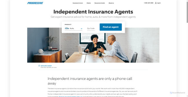 Security scan screenshot of www.progressiveagent.com