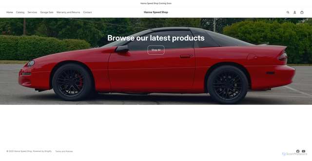 Security scan screenshot of https://hannaspeedshop.com/