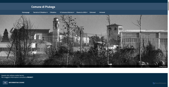 Security scan screenshot of https://www.comune.piubega.mn.it/hh/index.php