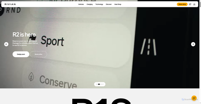 Security scan screenshot of https://rivian.com