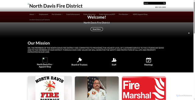 Security scan screenshot of https://www.northdavisfireut.gov/