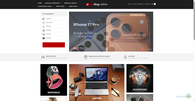Security scan screenshot of https://myshop.pk