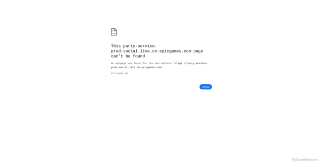 Security scan screenshot of https://party-service-prod.social.live.on.epicgames.com