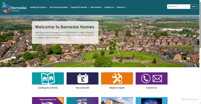 Security scan screenshot of https://www.berneslaihomes.co.uk/