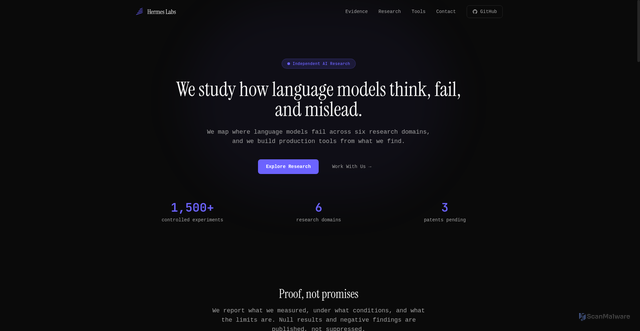 Security scan screenshot of https://hermes-labs.ai/