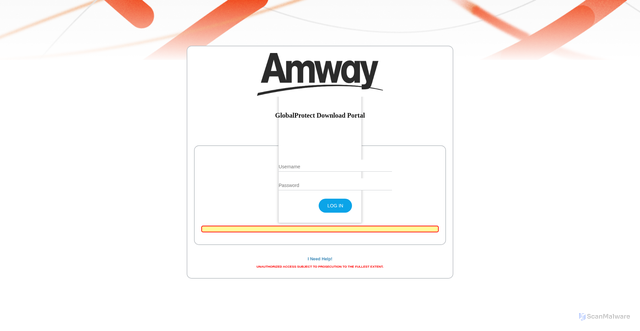 Security scan screenshot of https://mfa-portal.amwayconnect.com