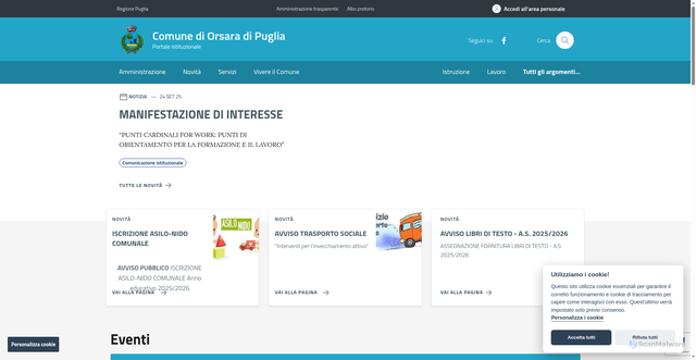 Security scan screenshot of https://www.comune.orsaradipuglia.fg.it/