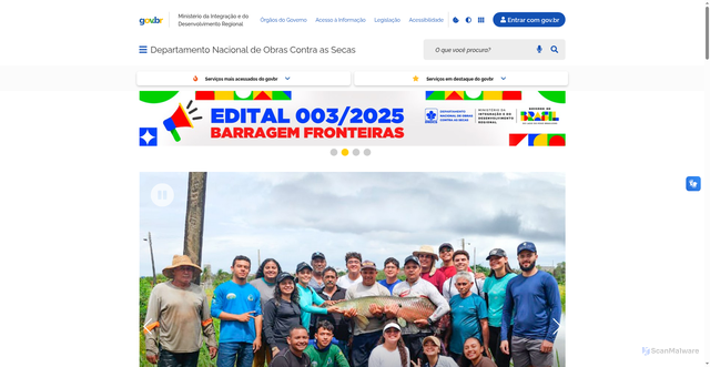 Security scan screenshot of https://www.gov.br/dnocs/pt-br