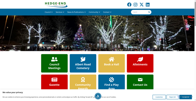 Security scan screenshot of https://hedgeend-tc.gov.uk/