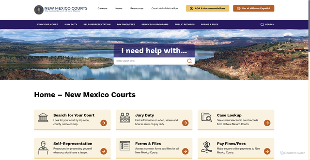 Security scan screenshot of https://nmcourts.gov/