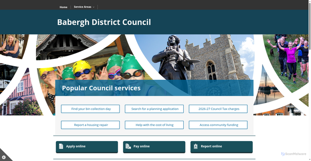 Security scan screenshot of http://www.babergh.gov.uk