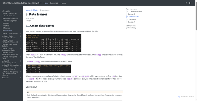 Security scan screenshot of https://auds-r-dev.pages.dev/2-basics/6-data-frames