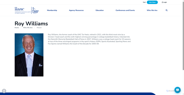 Security scan screenshot of https://www.iianc.com/who-we-are/person/roy-williams