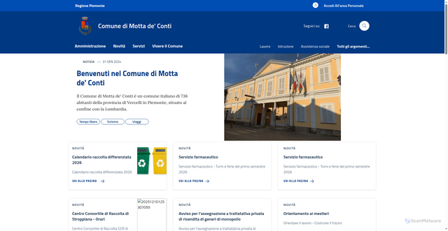Security scan screenshot of https://www.comune.mottadeconti.vc.it/