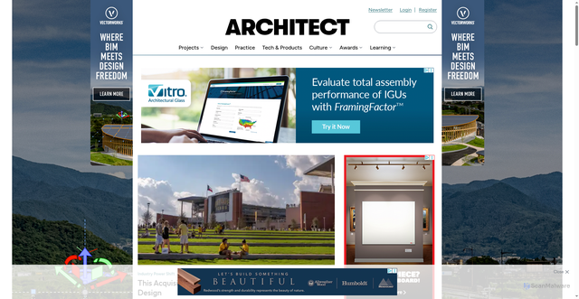 Security scan screenshot of https://www.architectmagazine.com
