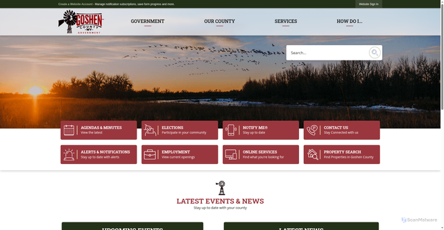 Security scan screenshot of https://goshencountywy.gov/