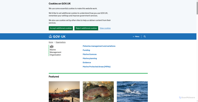 Security scan screenshot of https://www.gov.uk/government/organisations/marine-management-organisation