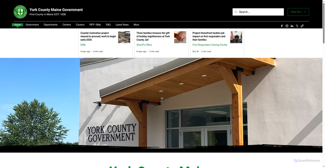 Security scan screenshot of https://www.yorkcountymaine.gov/