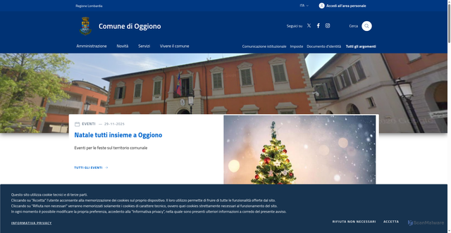 Security scan screenshot of https://www.comune.oggiono.lc.it/