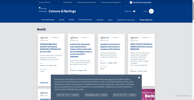 Security scan screenshot of https://www.comune.berlingo.bs.it