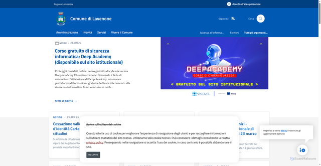 Security scan screenshot of https://www.comune.lavenone.bs.it