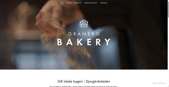 Security scan screenshot of https://granerobakery.se