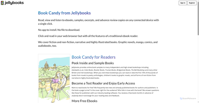 Security scan screenshot of https://jellybooks.com