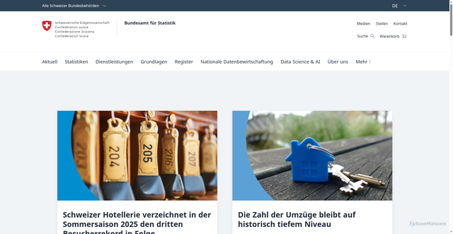 Security scan screenshot of https://www.bfs.admin.ch/bfs/de/home.html