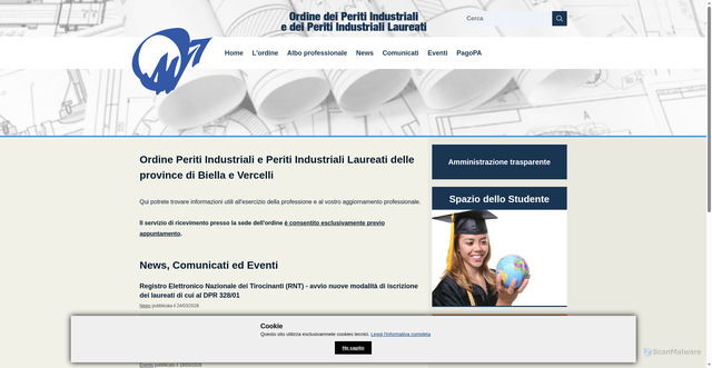 Security scan screenshot of https://www.ordineperitibiella.it
