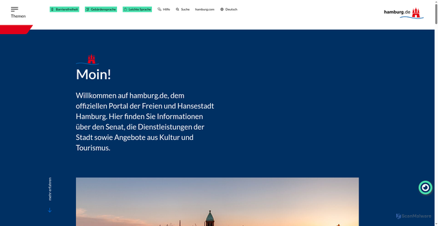 Security scan screenshot of https://hamburg.de