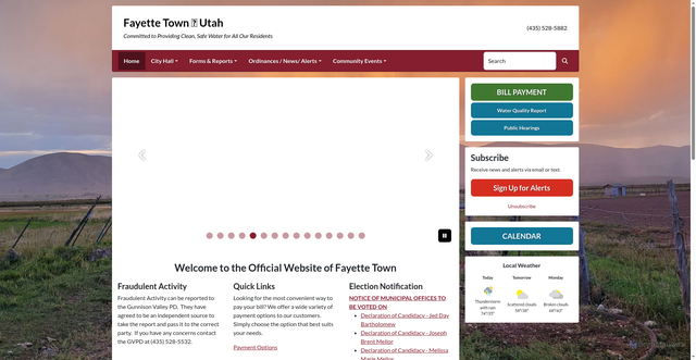 Security scan screenshot of https://fayetteutah.gov/