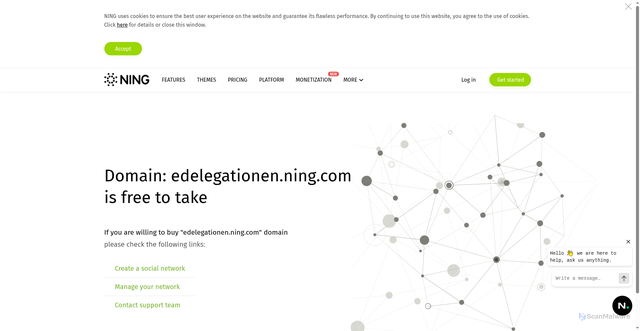 Security scan screenshot of https://edelegationen.ning.com/
