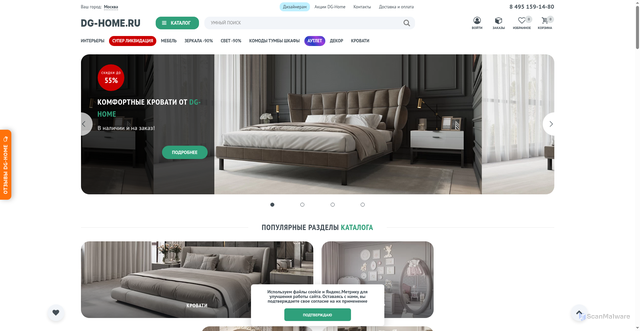 Security scan screenshot of https://dg-home.ru