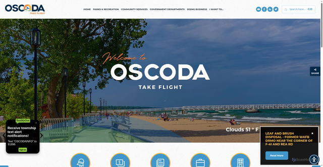 Security scan screenshot of https://oscodatownshipmi.gov/