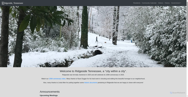 Security scan screenshot of https://ridgesidetn.gov/