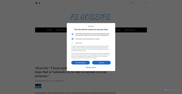 Security scan screenshot of https://fs-gossips.com/14908/