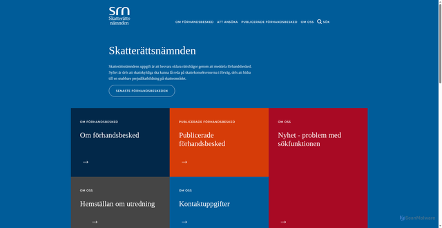 Security scan screenshot of https://www.skatterattsnamnden.se