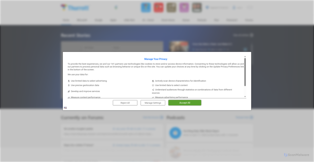 Security scan screenshot of https://www.thurrott.com