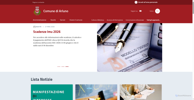 Security scan screenshot of https://www.comune.arluno.mi.it
