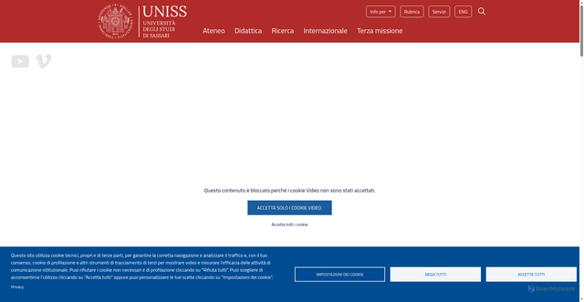 Security scan screenshot of https://www.uniss.it/it