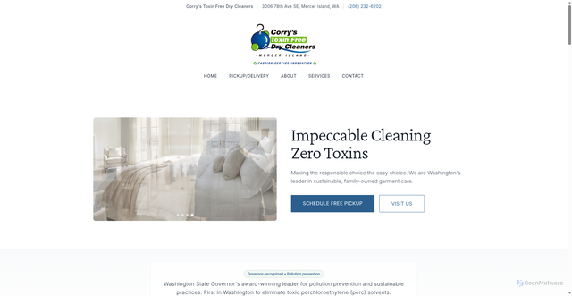 Security scan screenshot of http://corrystoxinfreedrycleaners.pages.dev/