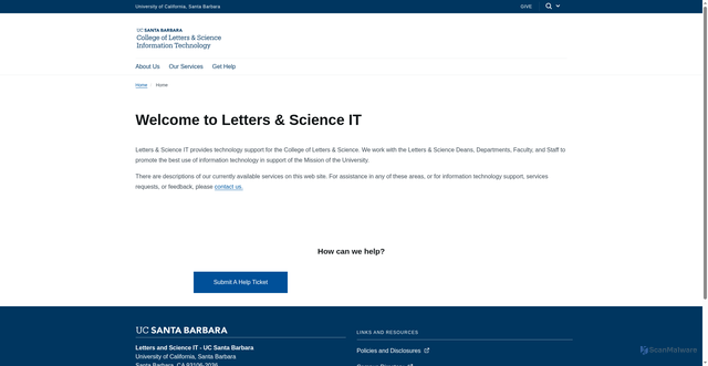 Security scan screenshot of https://lsit.ucsb.edu