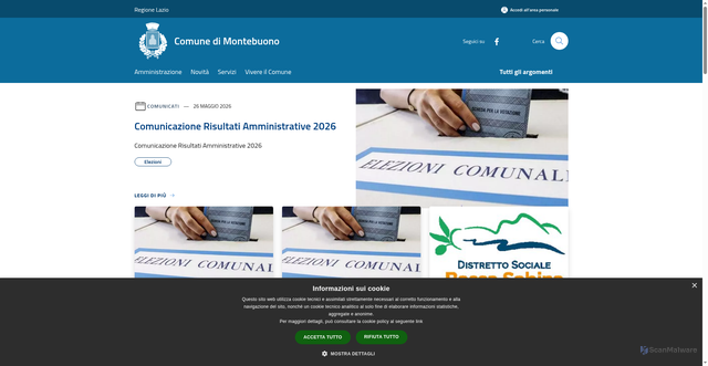 Security scan screenshot of https://www.comune.montebuono.ri.it