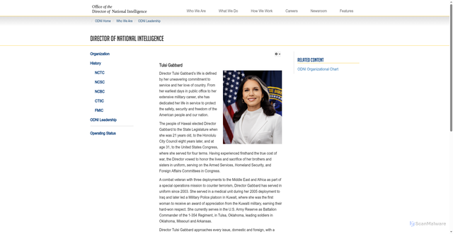 Security scan screenshot of https://www.dni.gov/index.php/who-we-are/leadership/director-of-national-intelligence